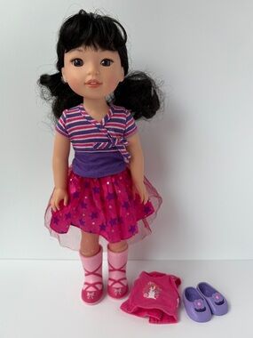 American Girl Wellie Wishers Emerson 14” Doll w/ Original Outfit & Boots + Extra